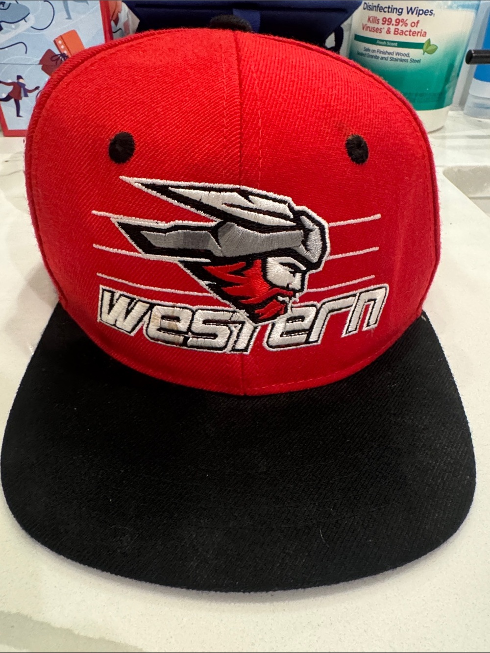 Zephyr Kids Red and Black Western Logo Snapback Hat